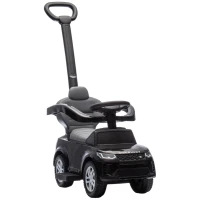 Qaba Land Rover Discovery Licensed 2-in-1 Ride On Push Car with Removable Parent Handle, Under-Seat Storage, Black(m-9)