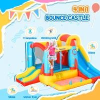 Outsunny Bounce Castle Inflatable Trampoline Slide Pool Rocket Design 11.14' x 9.18' x 6.06'(m-4)