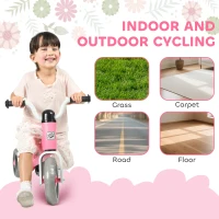 Qaba Toddler Balance Bike for 12-36 Months Boys Girls with No Pedal, 3 Silence Wheels for First Birthday Gift, Pink(m-7)