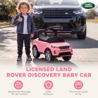 Qaba Land Rover Licensed Ride On Car for Kids, Toddler Baby Push Car with Under Seat Storage, for 18-36 Months, Pink(m-4)