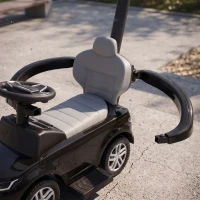 Qaba Land Rover Discovery Licensed Baby Push Car, 2-in-1 Ride on Car with Push Handle and Safety Guardrail, Black(m-8)