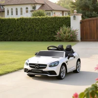 Aosom Mercedes SLC 300 Licensed 12V Ride On Car for Kids with Remote Control, 2 Speeds, Battery Powered Kids Electric Car with Music, Lights, Suspension for 3-6 Years Old, White(m-9)
