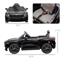 Aosom Bentley Bacalar Licensed Kids Ride on Car w/ Butterfly Doors, Black(m-3)