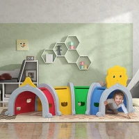 Qaba Kids Play Tunnel for Children 3-6 Years to Crawl and Climb, Lion Design(m-2)