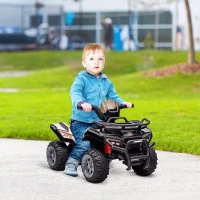 Aosom Kids ATV Four Wheeler  Ride on Car, Motorized Quad, 6V Battery Powered Electric Quad with Songs for 18-36 Months, Black(m-2)