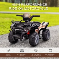 Aosom Kids ATV Four Wheeler  Ride on Car, Motorized Quad, 6V Battery Powered Electric Quad with Songs for 18-36 Months, Black(m-4)