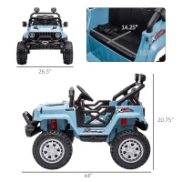 Aosom 12V Kids Ride on Car with Remote Control, Battery-Operated Ride on Toy with Spring Suspension, Led Lights, Music, Horn, 3 Speeds, USB, MP3, Blue(m-3)