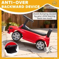 Qaba Mercedes-Benz C-Class Licensed Kids Ride On Car, Foot-to-Floor Toy with Anti-Tip Design, Horn & Start Sound, Red(m-5)