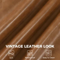 HOMCOM Leather Home Office Desk Chair, Vintage Computer Chair with Padded Arms, 360° Swivel, Adjustable Height, Tilt, Brown(m-4)