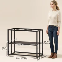 PawHut 40 Gallon Fish Tank Stand, Heavy Duty Aquarium Stand with Storage Shelf, Adjustable Feet, 36.6" L x 18.5" W x 29.9" H(m-3)