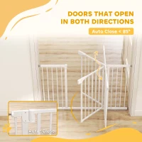 PawHut Baby Gate, Pet Safety Gate Pressure Fit, 30"-51" Wide with Two-Way Open, Auto-Close for Stair, Doorways, Hallways, Black(m-5)