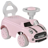Qaba Foot to Floor Toddler Ride on Toy, Sliding Car w/ Horn, No Tip Anti-Over-Backwards System for 18-36 Months, Pink(m-11)