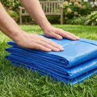 HOMCOM 12ft Trampoline Pad, Trampoline Replacement Safety Pad Mat Spring Cover, Water-Resistant, UV-Resistant, Tear-Resistant Edge Protection, No Holes for Pole, Blue(m-10)