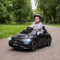 Qaba 12V Electric Car for Kids Licensed Mercedes AMG CLE 53 with Remote, Suspension, Lights, Music for 37-72 Months, Black(m-10)