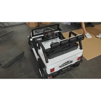 Qaba 12V 2-Seater Ride on Truck Car with Dual Motors, Remote, Soft Start, 4-Wheel Suspension, Lights, Music, USB, Horn, White(m-3)