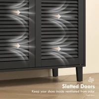 HOMCOM Shoe Cabinet with Adjustable Shelves Shoe Storage Cabinet with 2 Doors for Entryway Hallway Black(m-6)