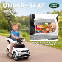 Qaba Land Rover Discovery Licensed Baby Push Car, 2-in-1 Ride on Car with Push Handle and Safety Guardrail, White(m-6)