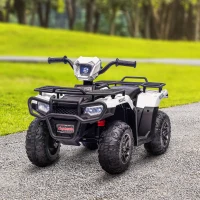 Aosom 12V Electric Toy Car with Forward Backward Function, Music, LED Headlights, for Ages 3-5 Years, White(m-10)