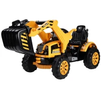 Aosom 6V Kids Electric Ride On Excavator,  Digger Tractor Toddler Construction Vehicle Moving Forward Backward(m-1)