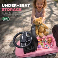 Qaba Land Rover Discovery Licensed Baby Push Car, 2-in-1 Ride on Car with Push Handle and Safety Guardrail, Pink(m-6)