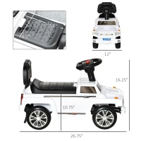 Aosom Kids Ride on Push Car, SUV Style Sliding Walking Car for Toddle with Horn, Music, Working Lights, White(m-3)