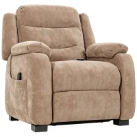 HOMCOM Massage Recliner Chair, Power Recliner with Quiet Brushless Motor, Remote, Pockets, 2 Memory Positions, Brown(m-9)