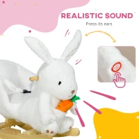 Qaba Baby Rocking Chair, Rabbit Shaped Plush Animal Rocker(m-4)
