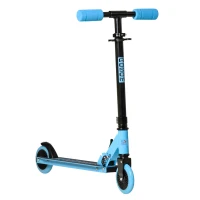 Aosom Aluminum Kids Kick Scooter Foldable Teens Ride On Toy with Adjustable Handlebar Rear Brake, Blue(m-1)