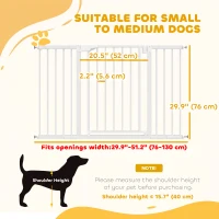 PawHut Baby Gate, Pet Safety Gate Pressure Fit, 30"-51" Wide with Two-Way Open, Auto-Close for Stair, Doorways, Hallways, Black(m-3)