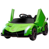 Aosom Lamborghini Veneno Licensed 12V Electric Kids Ride on Car with Remote for 3-6 Years, Green(m-1)