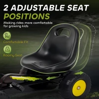 Qaba Pedal Go Kart for Kids with Adjustable Seat, Backrest, Outdoor Racer Ride On Pedal Car for Boys Girs 3-6 Years, Black(m-5)