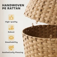 PawHut Hidden Cat Litter Box Enclosure with Faux Plant & Stainless Steel Tray for Bedroom, Living Room, Corner(m-6)