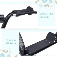 HOMCOM Kick Scooter for Kids 5-12 Years Old with Adjustable Height Handlebar, Non-slip Footplate, Big Wheels, Rear Brake, Black(m-6)