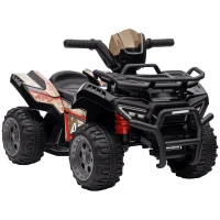 Aosom Kids ATV Four Wheeler  Ride on Car, Motorized Quad, 6V Battery Powered Electric Quad with Songs for 18-36 Months, Black(m-1)