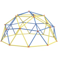 Outsunny Climbing Dome, 10' Jungle Gym Supports 594 lbs. for 1-6 Kids, Play Equipment for 3-8 Years Olds, Multi-Color(m-11)
