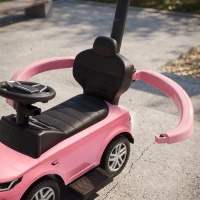 Qaba Land Rover Discovery Licensed Baby Push Car, 2-in-1 Ride on Car with Push Handle and Safety Guardrail, Pink(m-8)