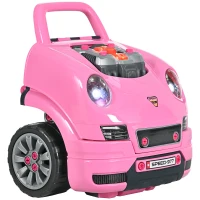 Qaba Mechanic Kids Truck Engine Toy Set, Car Service Play Set, Pink(m-1)
