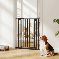 PawHut 30"-32" Baby Gate, 36"H Pet Gate with Auto-Close, Two-Way Open, Pressure Mounted, Black(m-12)
