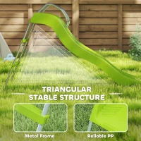 Qaba 5.7FT Outdoor Slide for Kids Ages 3-8, Climbing Step Ladder, Playground Equipment for Backyard, Garden, Green(m-6)