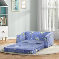 Qaba Couch with Glow in the Dark Space Pattern, Washable Cover, Blue(m-10)