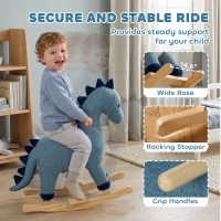 Qaba Baby Rocking Horse, Dinosaur Kids Ride on Horse with Realistic Sound, Interactive Toy for Toddlers 12-36 Months(m-6)