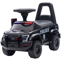 Aosom Kids Ride On Sliding Car with Hidden Under Seat Storage, Foot-to-Floor Design, Black(m-2)