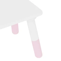 Qaba Kids Vanity Set, Makeup Vanity Table with Lights, Mirror, Stool, 7Pcs Accessories, Pretend Play Set for 3-8 Years, Pink(m-12)