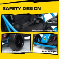 Qaba 24V 7AH Kids Electric Go Kart, 8.1 MPH Battery Powered Drift Kart with Dual Motors, Soft Start for 8-12 Years, Blue(m-8)