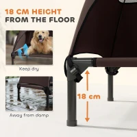 PawHut Elevated Dog Bed with Canopy Raised Dog Bed  Washable Mesh Steel Frame 41.7" x 29.9" x 39" Coffee(m-5)