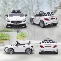 Aosom 12V Ride On Car with Parent Remote Control Two Motors Music Lights Suspension Wheels for 3-6 Years White(m-9)