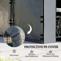 Outsunny Carport Replacement Sidewall Panel for 10' x 15' Carports, UPF50+ Waterproof Replacement Side Wall Cover, Dark Gray(m-5)