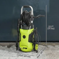 Outsunny Electric Pressure Washer, 2176 PSI High Pressure Washer with 20 ft Outlet Hose, Adjustable Nozzle, 1.9GPM Power Washer(m-3)