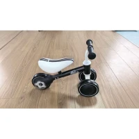 Qaba Balance Bike, Baby Bike with 135° Steering Limit & Lighting Rear Wheels for Toddlers 12-24 Months, Black(m-4)