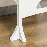 Qaba 2 in 1 Kids Foldable Kitchen Step Stool, Toddler Standing Tower with Chalkboard and Lockable Handrail for Children 3-6 Years Old, White(m-9)
